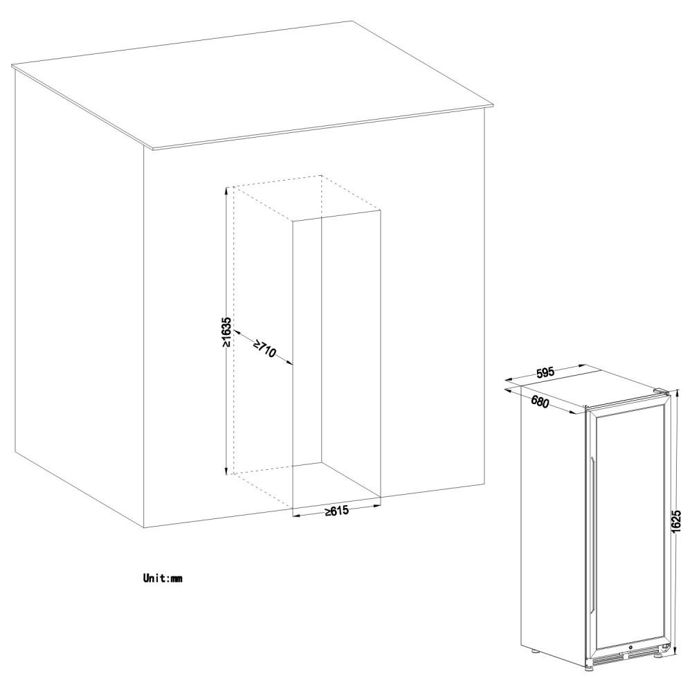 Lanbo LW142D Dual Zone (Built In or Freestanding) Compressor Wine Cooler - 138 Bottle Capacity