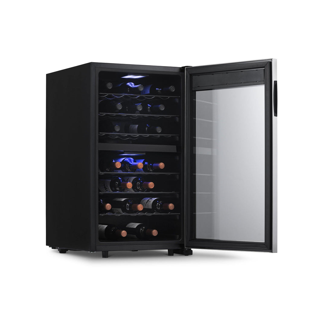 Newair Freestanding 43 Bottle Dual Zone Wine Fridge in Stainless Steel with Adjustable Racks (NWC043SS00)