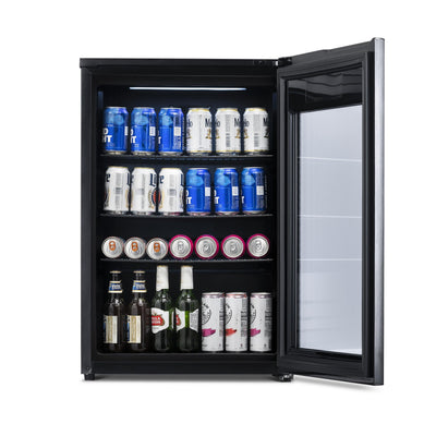 Newair Froster 125 Can Freestanding Beverage Fridge in Black, Chills Down to 23 Degrees (NBF125BK00)