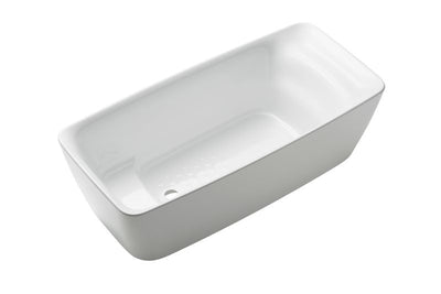 TOTO Galalato Glossy White 67" Flotation Freestanding Square Bathtub with Recline Comfort - PJY1724PWEU