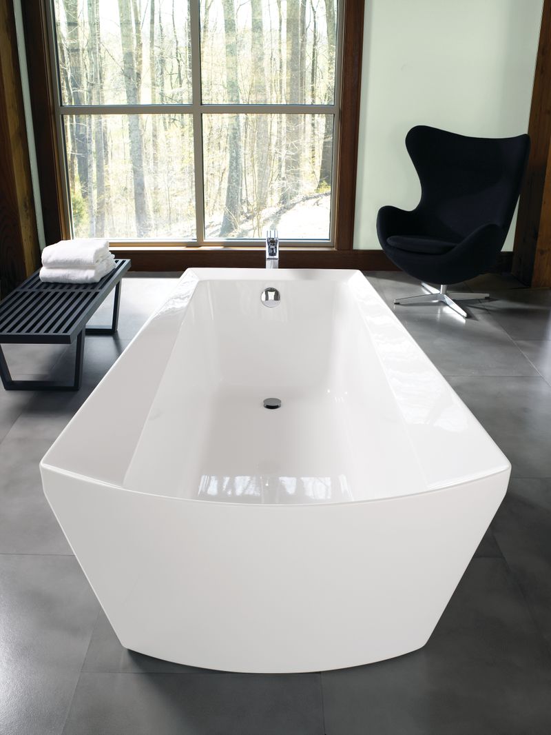 TOTO Soiree 72.38" x 39.5" x 25.38" Cast Acrylic Freestanding Bathtub in Cotton White