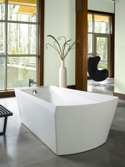 TOTO Soiree 72.38" x 39.5" x 25.38" Cast Acrylic Freestanding Bathtub in Cotton White