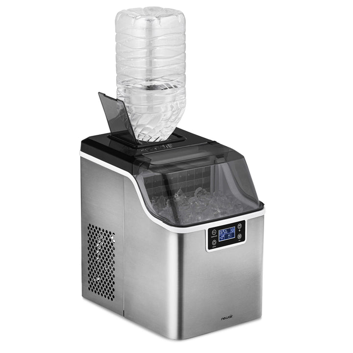 Newair Countertop Clear Ice Maker, 45 lbs. of Ice a Day with FrozenFallTM Technology, Custom Ice Thickness Settings, 1-Gallon Water Bottle Dispenser, 24-Hour Timer, Automatic Self-Cleaning Function, BPA-Free Parts and Oversized Ice Viewing Window