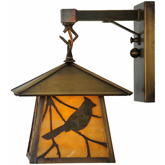 Meyda Lighting  8"W Stillwater Song Bird Hanging Wall Sconce 144650