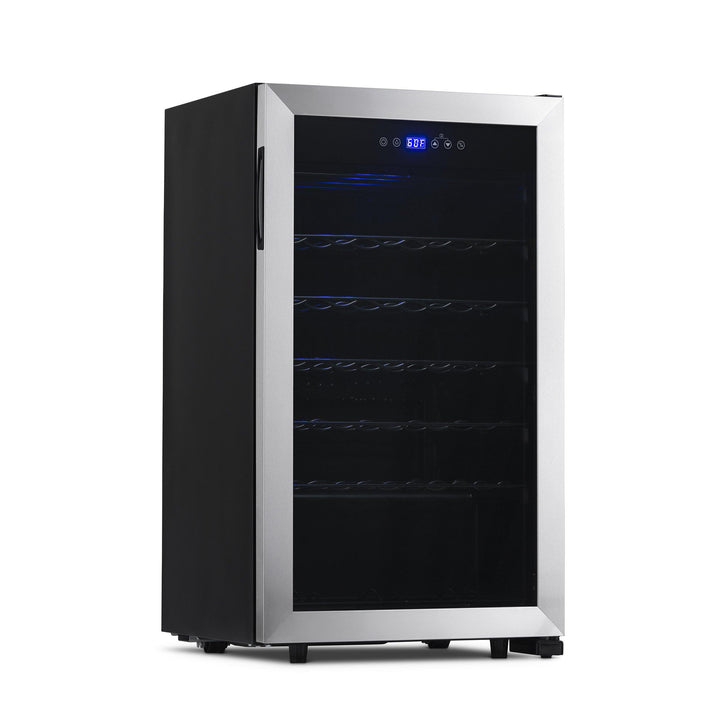 Newair Freestanding 33 Bottle Compressor Wine Fridge in Stainless Steel, Adjustable Racks (NWC033SS01)