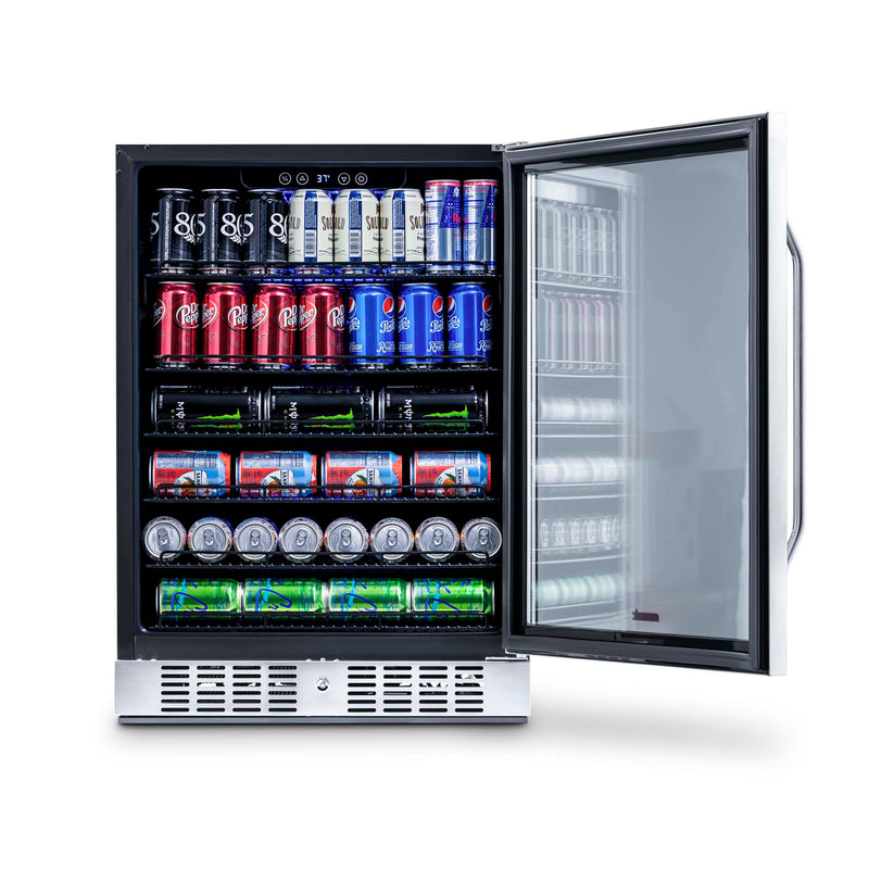 Newair 24” Built-in 177 Can Beverage Fridge in Stainless Steel (ABR-1770)