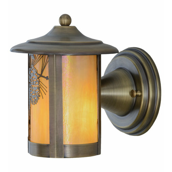 Meyda Lighting 6.5"W Fulton Winter Pine Solid Mount Wall Sconce 156016