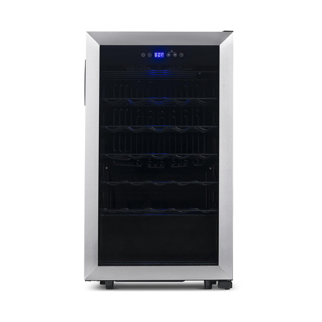 Newair Freestanding 33 Bottle Compressor Wine Fridge in Stainless Steel, Adjustable Racks (NWC033SS01)