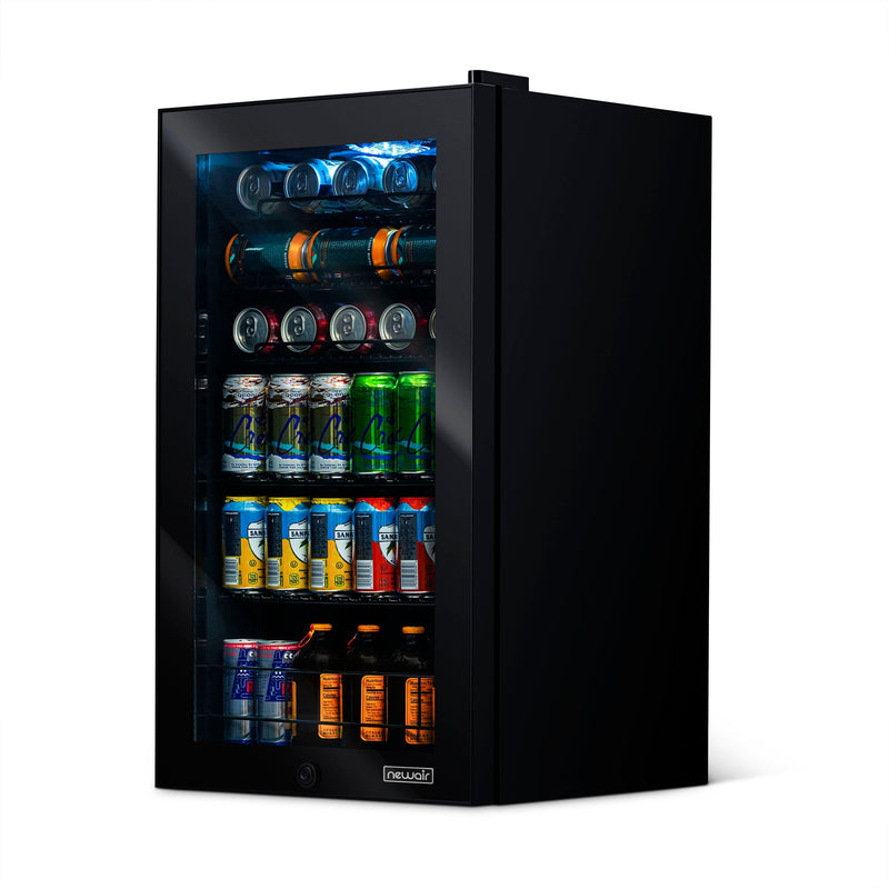 Newair 126 Can Freestanding Beverage Fridge in Onyx Black with Adjustable Shelves (AB-1200B)
