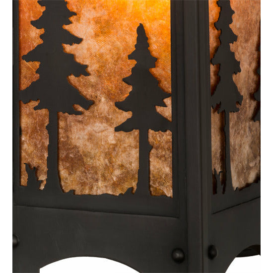 Meyda Lighting 8"W Tall Pines Curved Arm Hanging Wall Sconce 162571