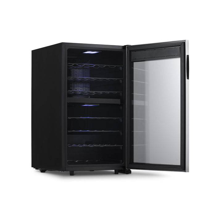 Newair Freestanding 43 Bottle Dual Zone Wine Fridge in Stainless Steel with Adjustable Racks (NWC043SS00)