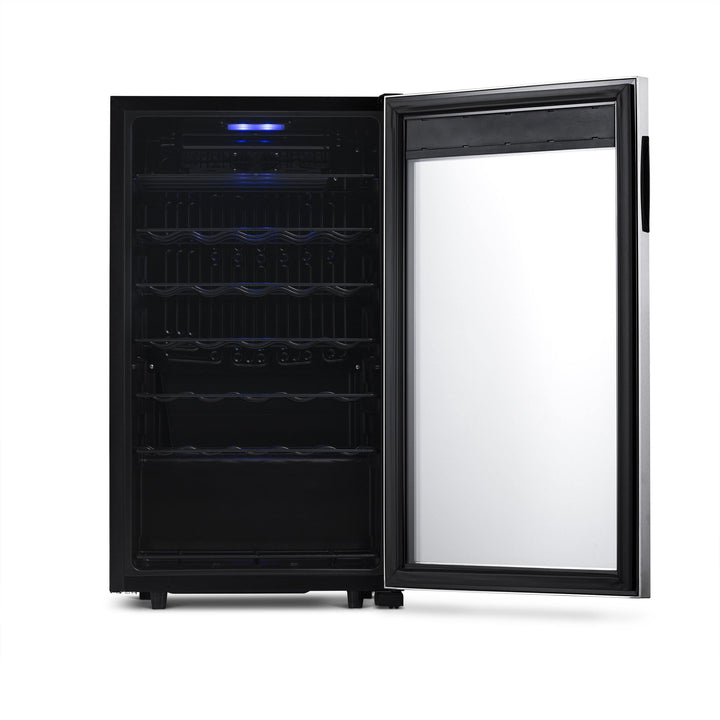 Newair Freestanding 33 Bottle Compressor Wine Fridge in Stainless Steel, Adjustable Racks (NWC033SS01)