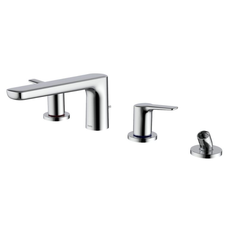 TOTO GS Two-Handle Four-Hole Roman Tub Filler Faucet in Polished Chrome