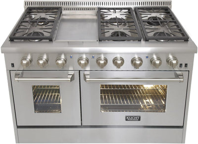 Kucht Professional 48 in. Natural Gas Burner/Electric Oven 6.7 cu ft. Range with Color Knobs, KRD486F / KRD486F/LP