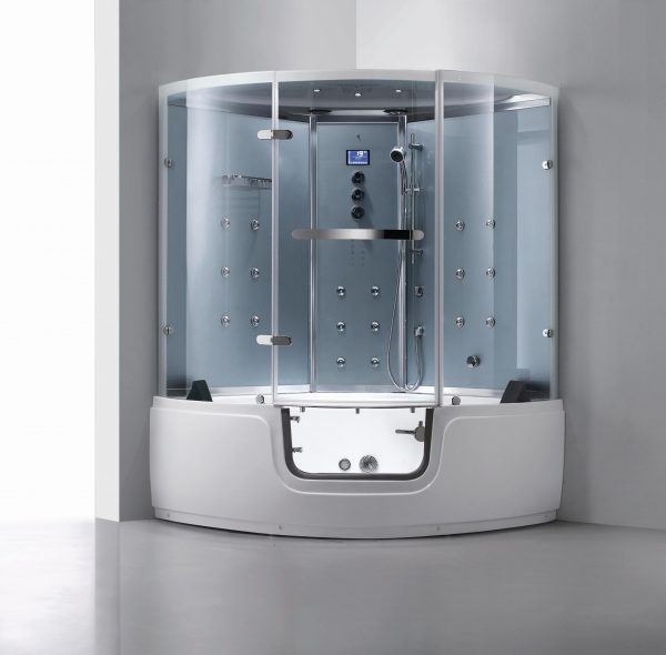 Maya Bath White Platinum Comfort Walk-In Steam Shower