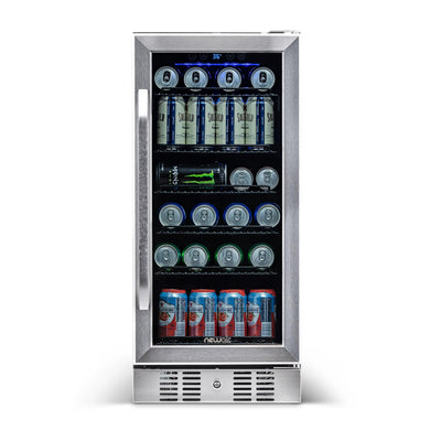 Newair 15” Built-in 96 Can Beverage Fridge in Stainless Steel (ABR-960)
