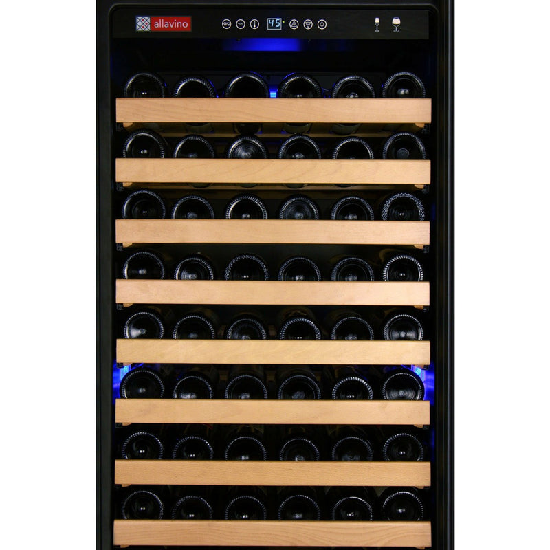 Allavino 24" Wide FlexCount Classic II Tru-Vino 174 Bottle Single Zone Stainless Steel Left Hinge Wine Refrigerator (YHWR174-1SL20)