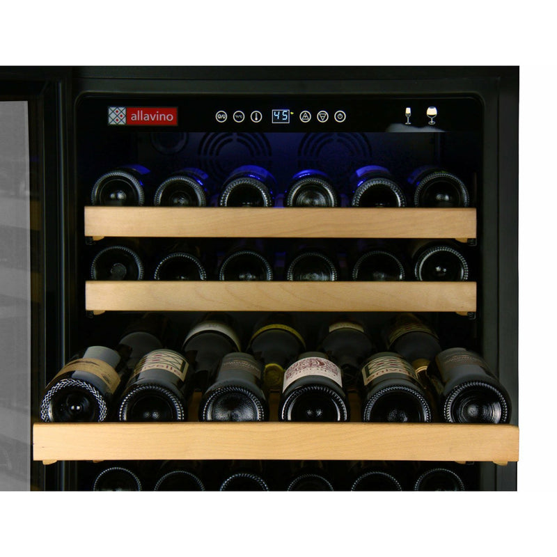 Allavino 24" Wide FlexCount Classic II Tru-Vino 174 Bottle Single Zone Stainless Steel Left Hinge Wine Refrigerator (YHWR174-1SL20)