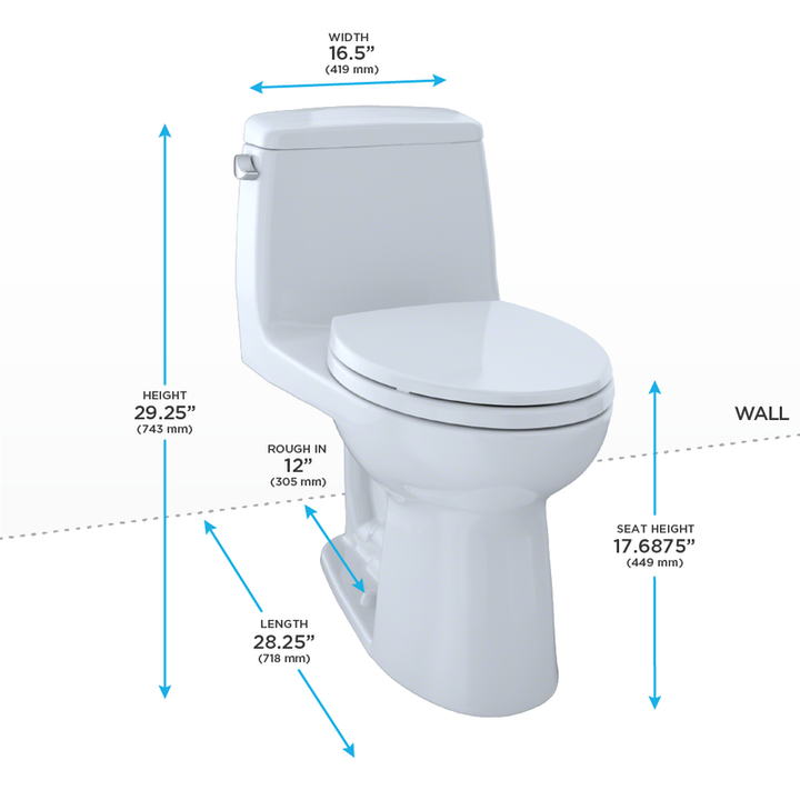 TOTO Eco UltraMax Elongated 1.28 gpf One-Piece Toilet ADA Compliant