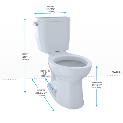 TOTO Entrada Elongated 1.28 gpf Two-Piece Toilet in Sedona Beige