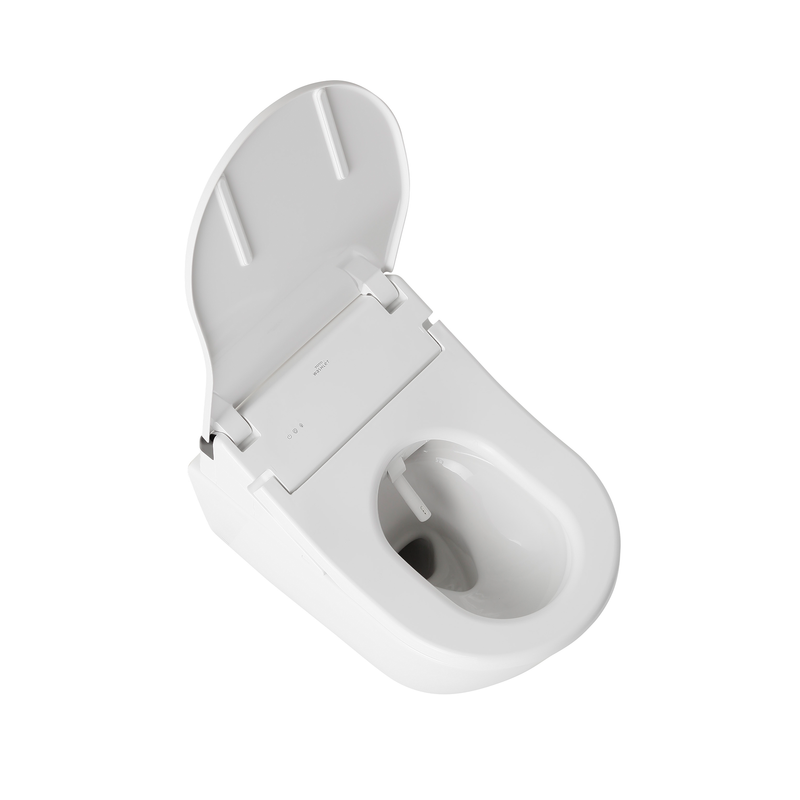 TOTO RP D-Shape 0.9 gpf & 1.28 gpf Auto Flush Wall-Hung Toilet with Washlet in Cotton White