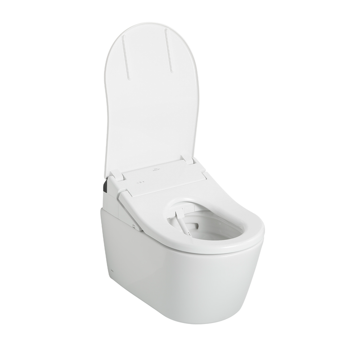 TOTO RP D-Shape 0.9 gpf & 1.28 gpf Auto Flush Wall-Hung Toilet with Washlet in Cotton White