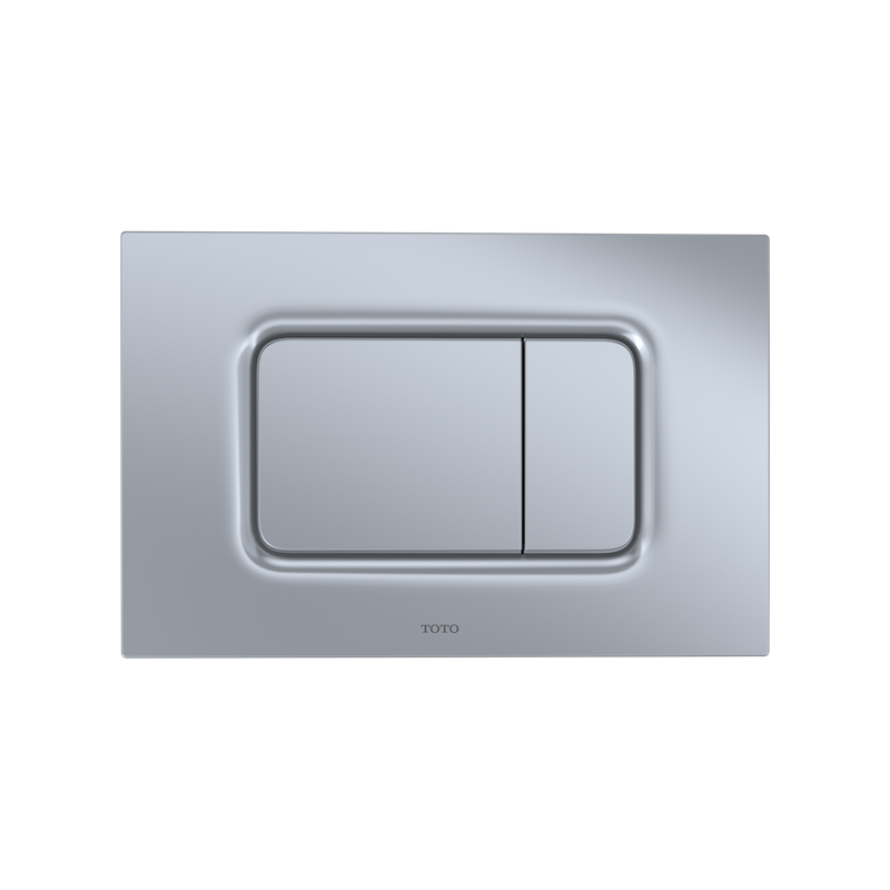 TOTO Rectangle Dual-Flush Push Button Plate in Matte Silver