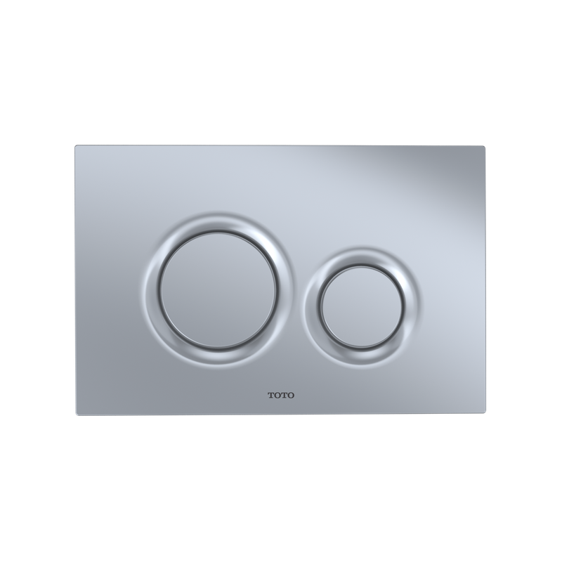 TOTO Round Dual-Flush Push Button Plate in Matte Silver