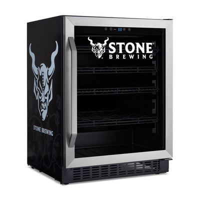 Newair Stone® Brewing 180 Can FlipShelf™ Beverage and Beer Refrigerator, 24” Built-In or Freestanding Wine Cooler with Reversible Shelves, Perfect for Bar, Gamer Room, or Office (SWB180SB00)
