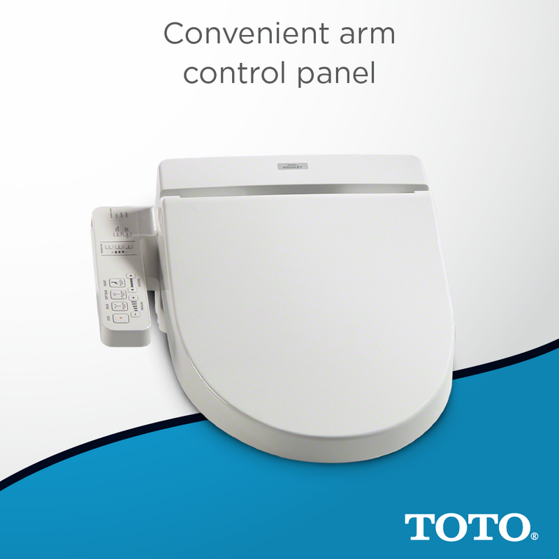 TOTO Washlet A100 Elongated Electronic Soft-Close Bidet Seat in Cotton White