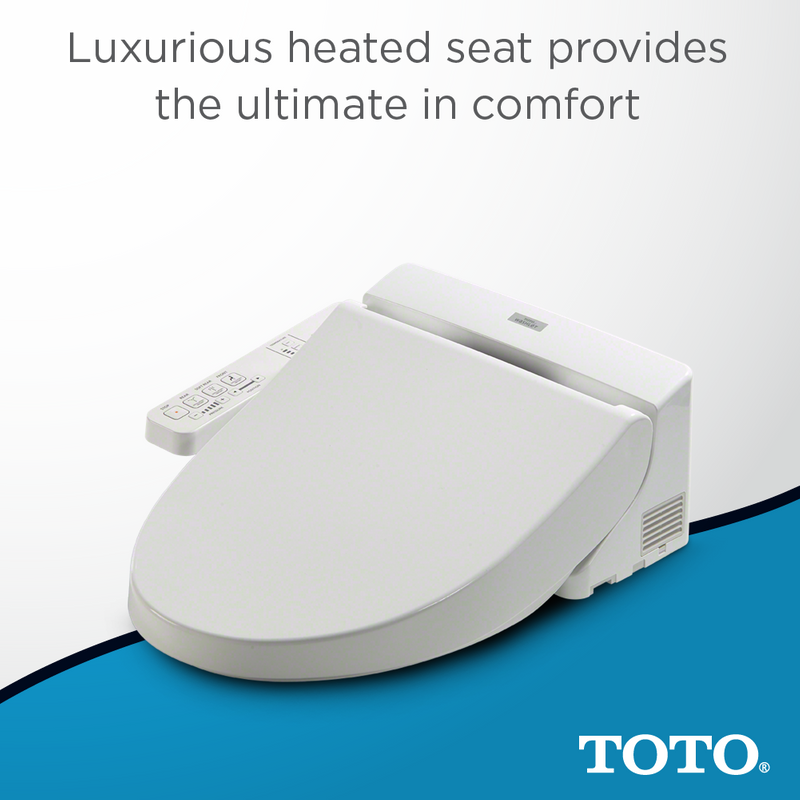 TOTO Washlet A100 Elongated Electronic Soft-Close Bidet Seat in Cotton White