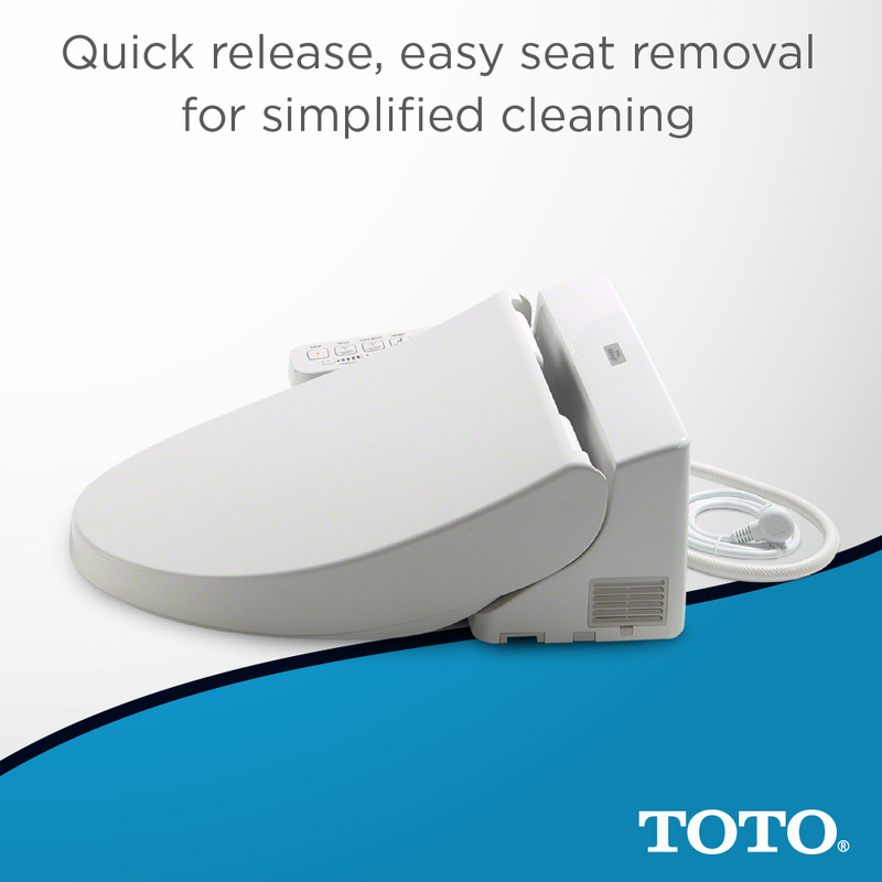 TOTO Washlet A100 Elongated Electronic Soft-Close Bidet Seat in Cotton White