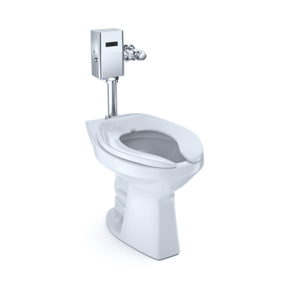 TOTO  Commercial Flushometer ADA Compliant, Elongated Bowl Floor-Mounted Toilet, CeFiONtect Ceramic Glaze Available, 1.0/1.28/1.6 GPF - CT705ULN