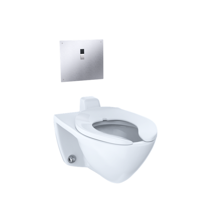 TOTO  Commercial Flushometer Back Spud Elongated Bowl Wall-Hung Toilet, CeFiONtect Ceramic Glaze Available, 1.0/1.28/1.6 GPF - CT708UV