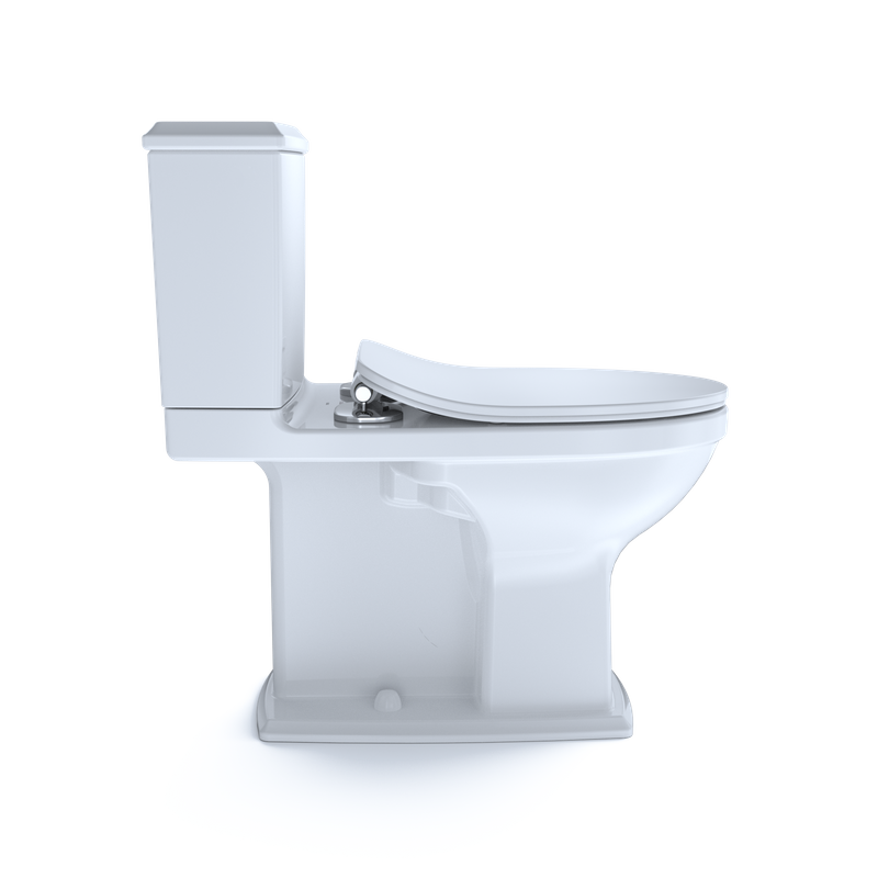 TOTO Connelly Elongated 0.9 gpf 1.28 gpf Right Hand Lever Two-Piece Toilet in Cotton White