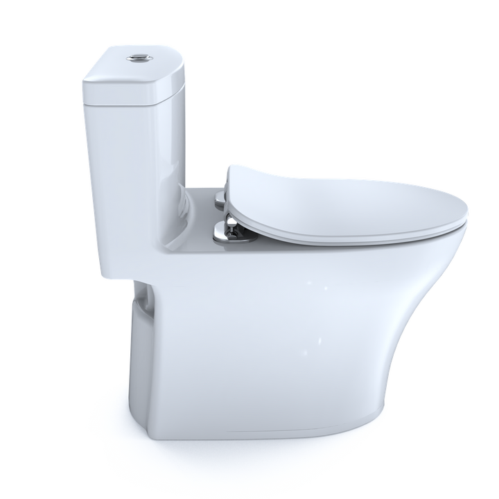 TOTO Aquia IV Elongated Bowl-Slim Seat Dual-Flush One-Piece Toilet, 1.28 & 0.8 GPF, Washlet+ Compatible, Universal Height - MS646234CEMFG