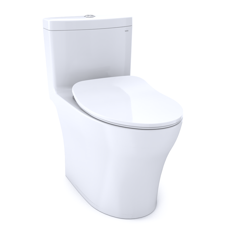 TOTO Aquia IV Elongated Bowl-Slim Seat Dual-Flush One-Piece Toilet, 1.0 & 0.8 GPF, Washlet+ Compatible, Universal Height - MS646234CUMFG