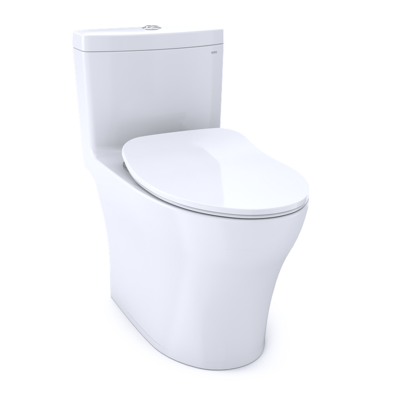 TOTO Aquia IV Elongated Bowl-Slim Seat Dual-Flush One-Piece Toilet, 1.0 & 0.8 GPF, Washlet+ Compatible, Universal Height - MS646234CUMFG