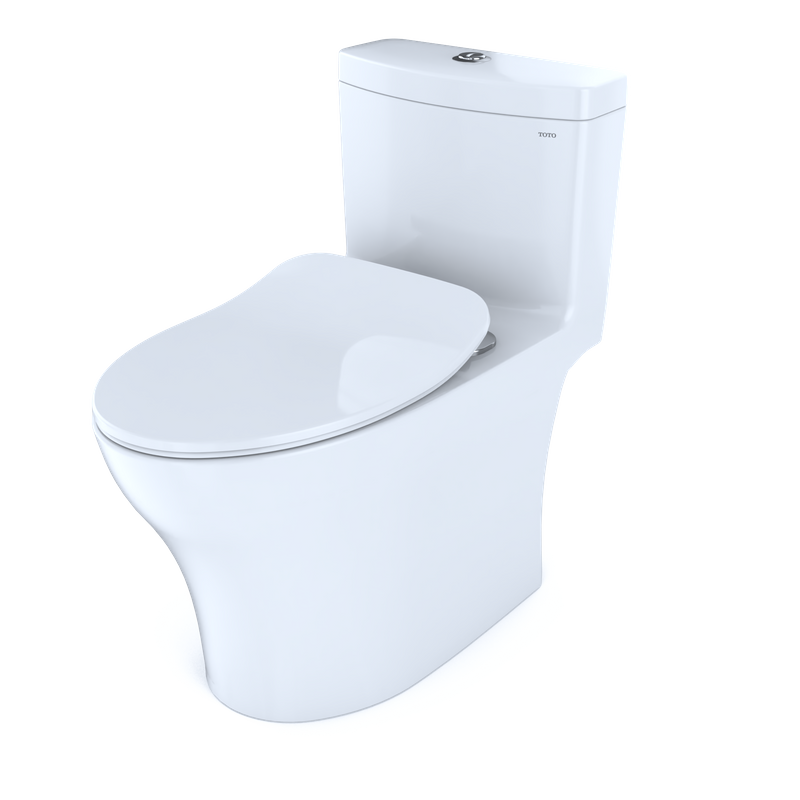 TOTO Aquia IV Elongated Bowl-Slim Seat Dual-Flush One-Piece Toilet, 1.0 & 0.8 GPF, Washlet+ Compatible, Universal Height - MS646234CUMFG