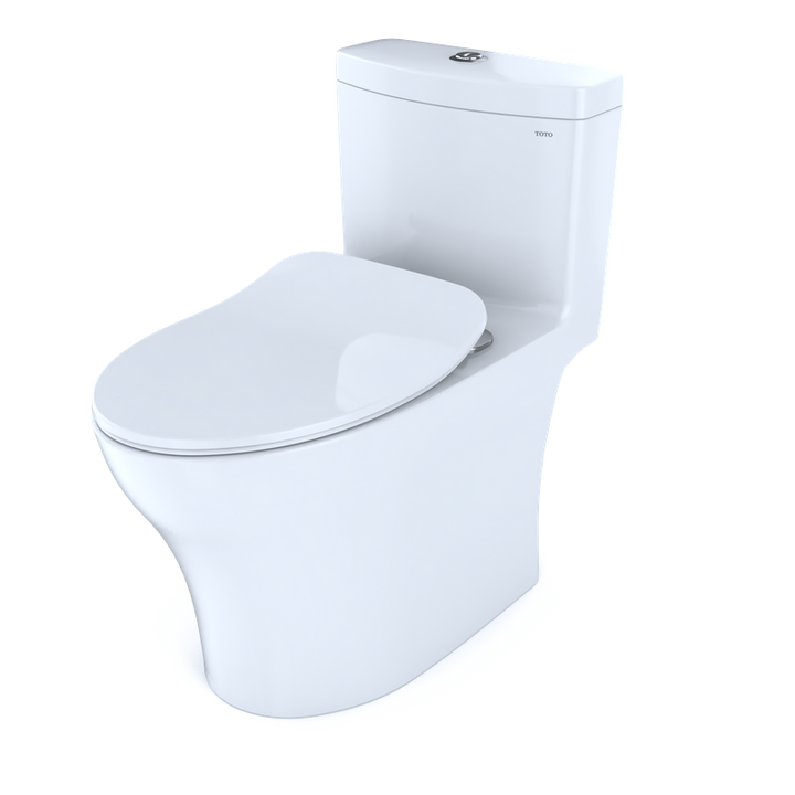 TOTO Aquia IV Elongated Bowl-Slim Seat Dual-Flush One-Piece Toilet, 1.0 & 0.8 GPF, Washlet+ Compatible, Universal Height - MS646234CUMFG