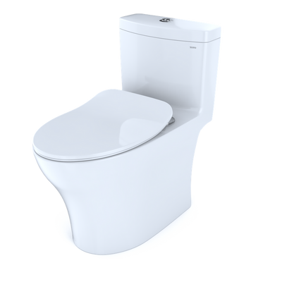 TOTO Aquia IV Elongated Bowl-Slim Seat Dual-Flush One-Piece Toilet, 1.0 & 0.8 GPF, Washlet+ Compatible, Universal Height - MS646234CUMFG
