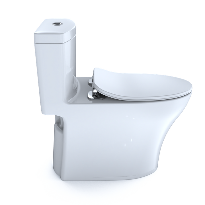 TOTO Aquia IV Elongated Bowl-Slim Seat Dual-Flush One-Piece Toilet, 1.0 & 0.8 GPF, Washlet+ Compatible, Universal Height - MS646234CUMFG