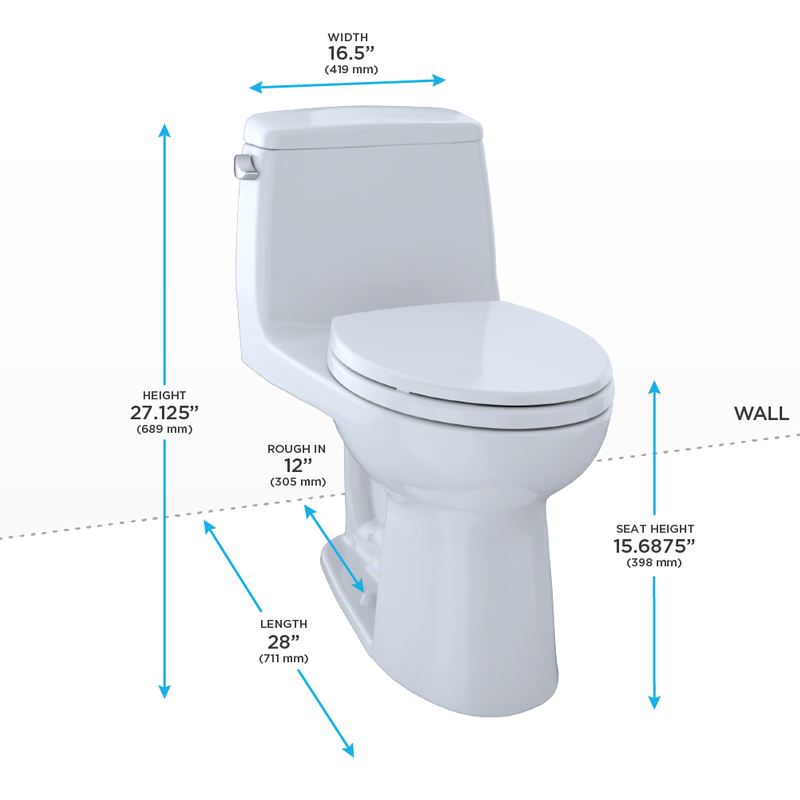 TOTO Eco UltraMax Elongated One-Piece Toilet in Cotton White with CeFiONtect