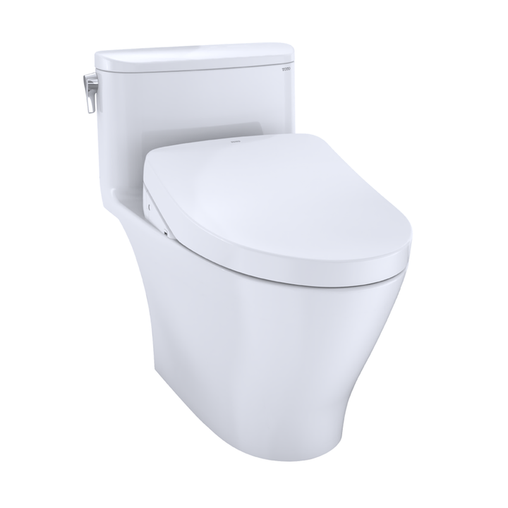 TOTO Nexus Elongated 1.28 gpf One-Piece Toilet with Washlet+ S500e in Cotton White