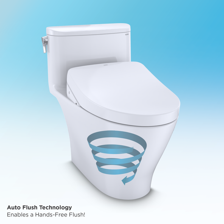 TOTO Nexus Elongated 1.28 gpf One-Piece Toilet with Washlet+ S550e Auto Flush in Cotton White