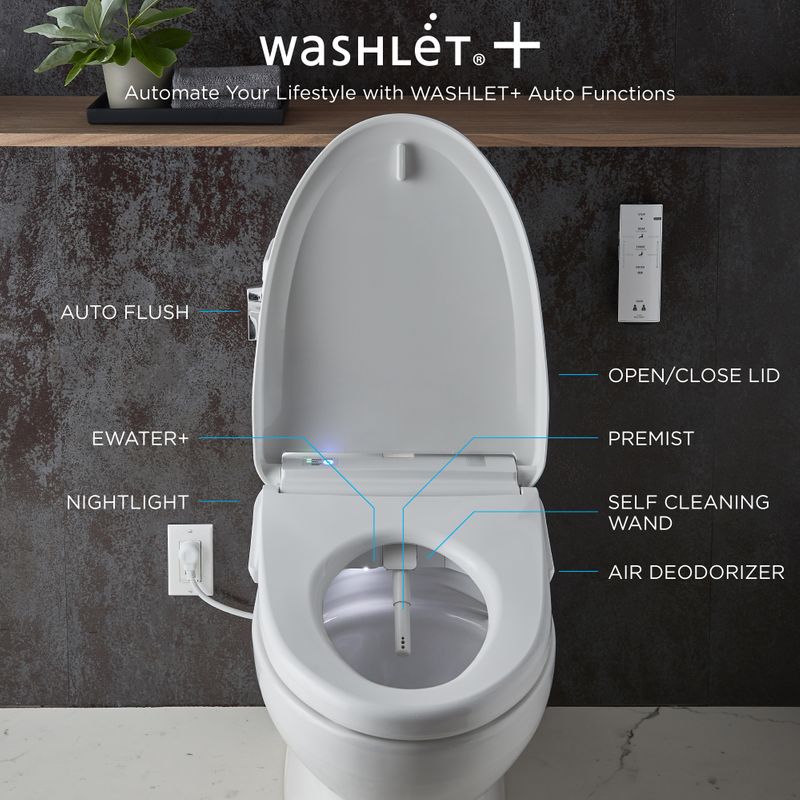 TOTO Nexus Elongated 1.0 gpf One-Piece Toilet with Washlet+ S550e Auto Flush in Cotton White