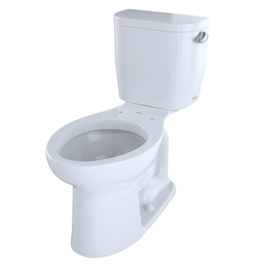 TOTO Entrada Elongated 1.28 gpf Right Hand Lever Two-Piece Toilet in Cotton White