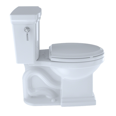 TOTO Promenade II Elongated 1 gpf Right Hand Lever Two-Piece Toilet in Cotton White