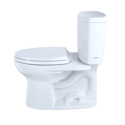 TOTO Drake II Elongated 1.28 gpf Right Hand Lever Two-Piece Toilet in Cotton White