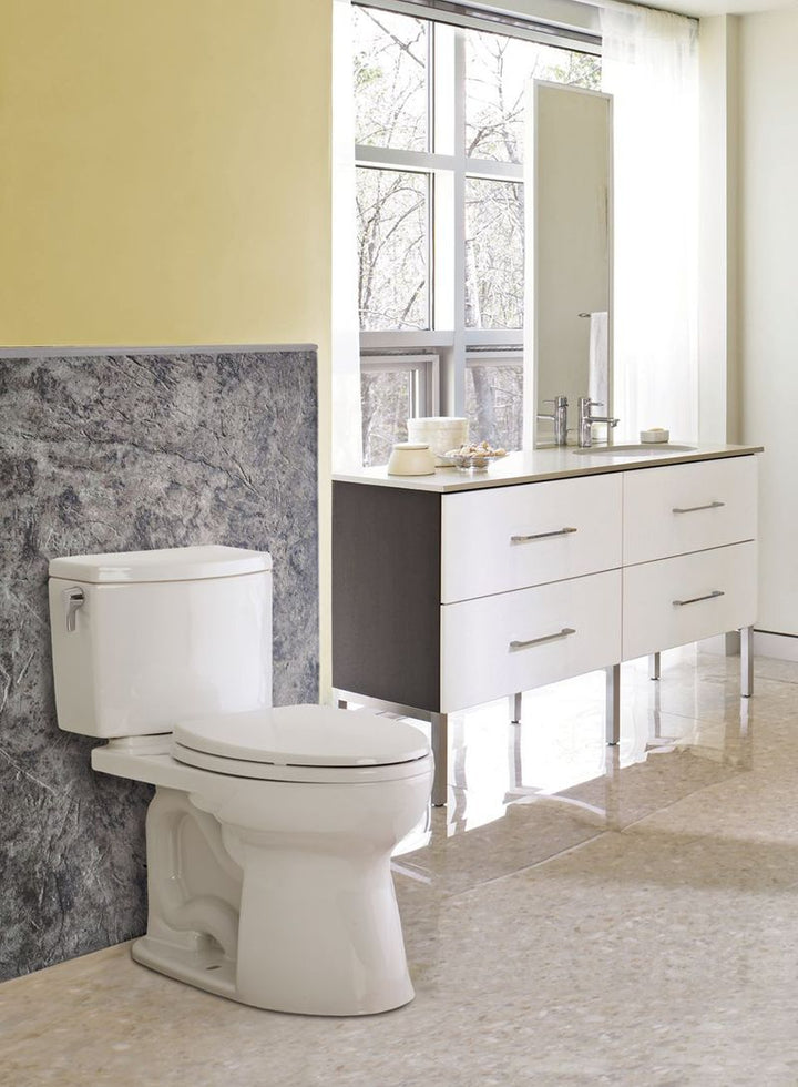 TOTO Drake II Elongated 1 gpf Two-Piece Toilet in Cotton White